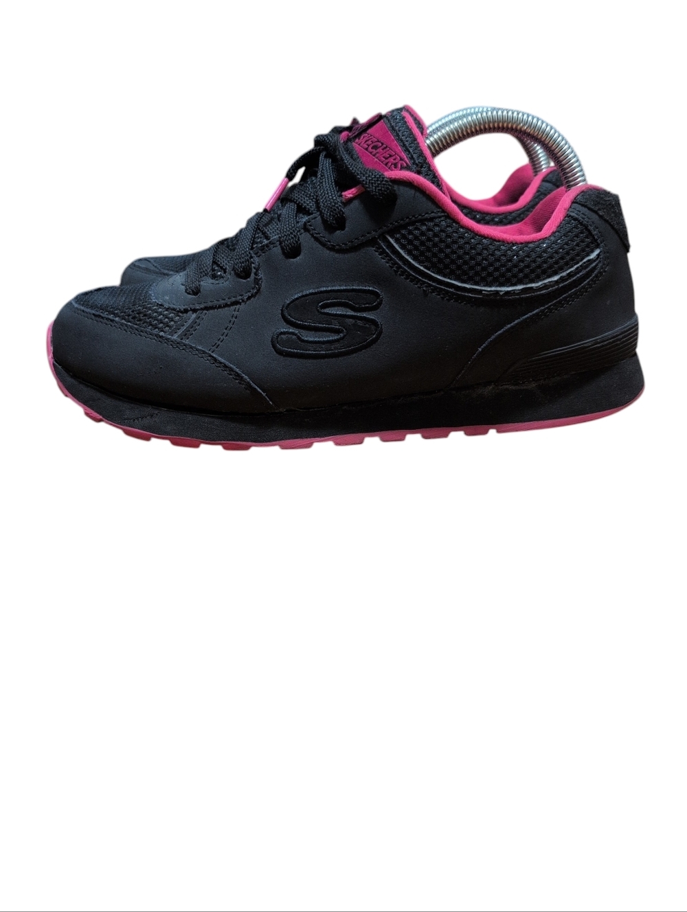 Skechers Women’s Sneakers US 9 Black Pink Memory Foam Comfort Walking Shoes